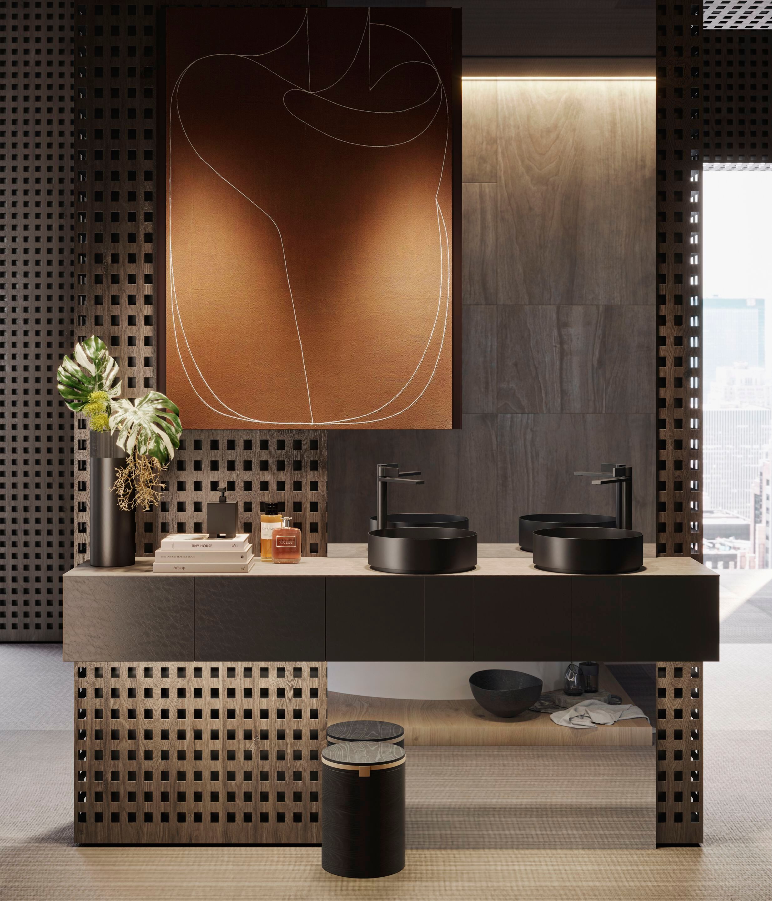 Смеситель для раковины из хромированной латуни со сливом Gessi реверс ARCH-00108092 - Вид №1