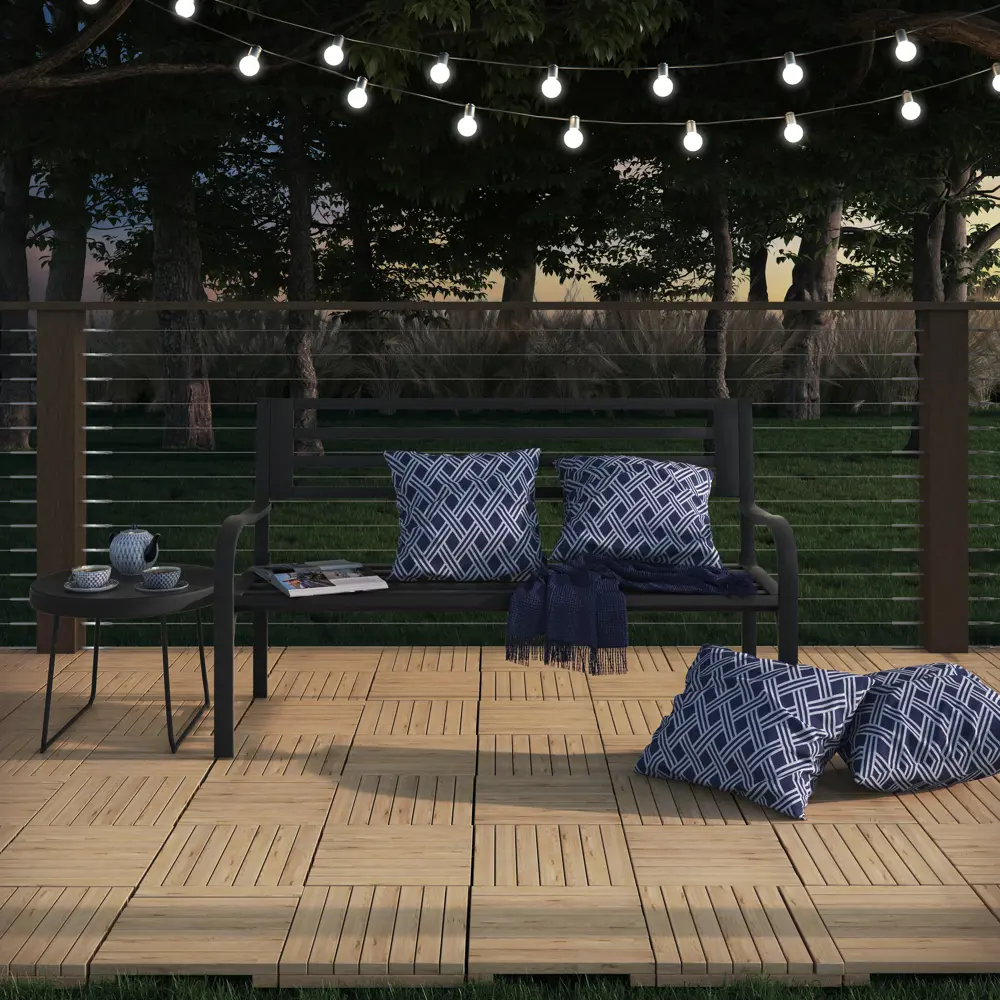 Скамья садовая 128x56x81 см сталь антрацит Santreyd Товар без серии STLM-2021194 - Вид №6