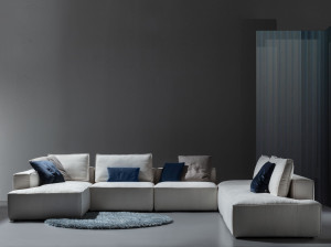 Съемный тканевый диван с полуостровом