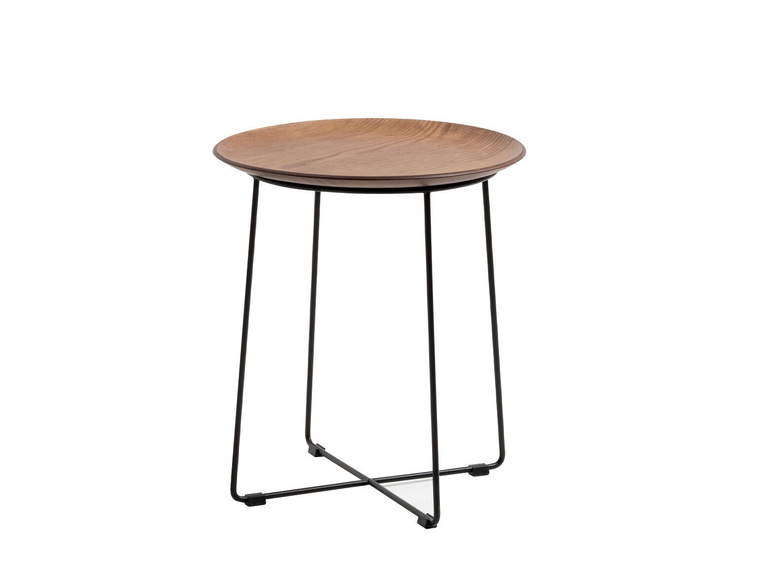 Круглый стальной и деревянный журнальный столик с подносом Kartell Smart Wood ARCH-00060806 - Вид №15