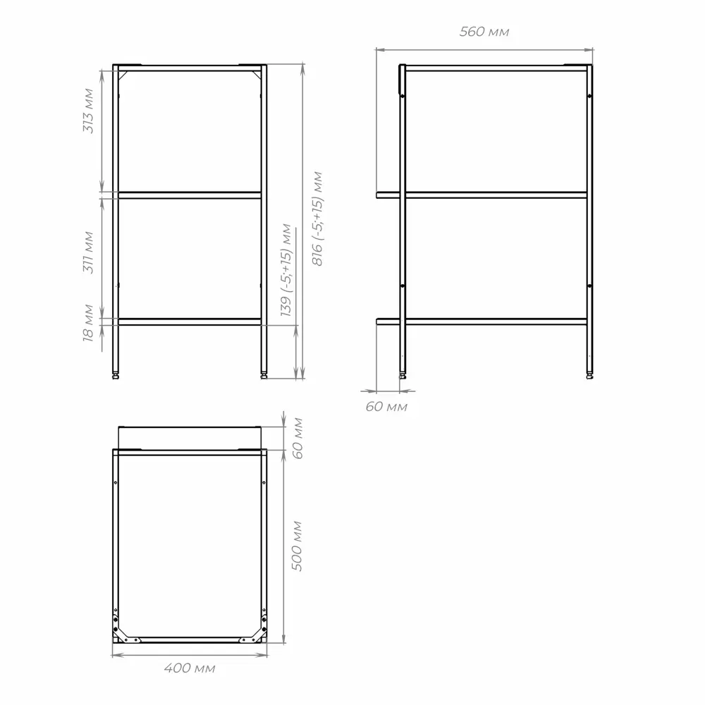 Напольный шкаф KONSENSA для кухни 40x87x56 см белый 89422276 STLM-1566359 - Вид №9