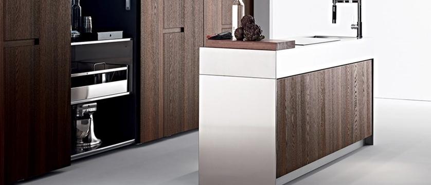 Elmar Отдельностоящий кухонный модуль из стали и дерева с полками Slim sun-id-1507802 - Вид №2