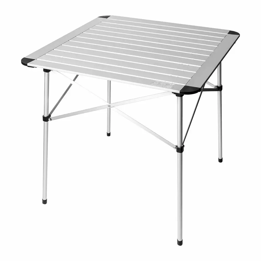 91009729 Нераздвижной садовый стол складной Camping world Easy Table 69 см x 69 см x 69 см алюминий серый/серебристый STLM-0438466