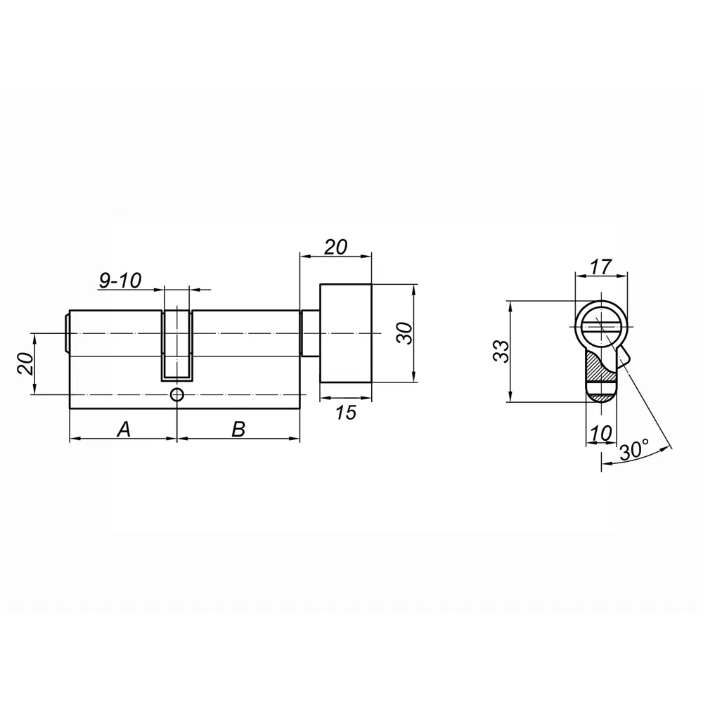 Цилиндр Palladium 40x40 мм ключ/вертушка цвет никель STLM-2102499 - Вид №3