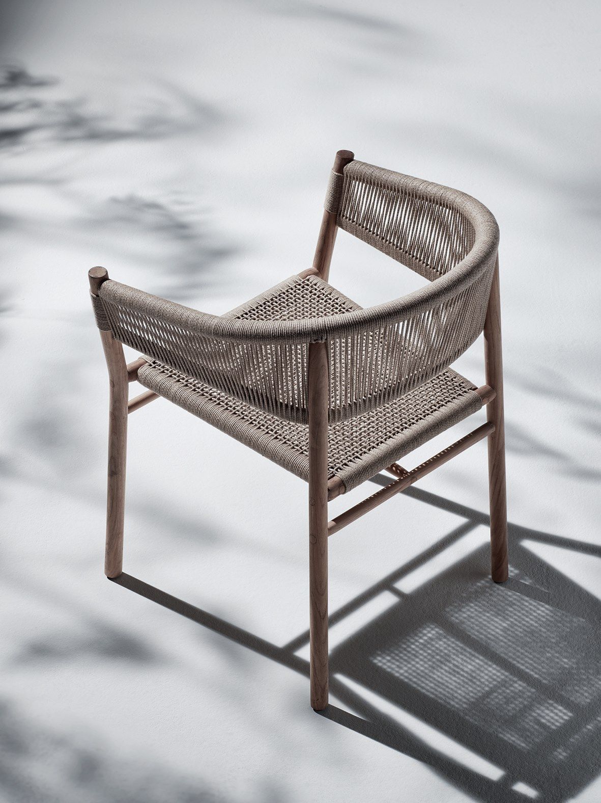 Штабелируемый садовый стул из тика и веревки Ethimo ARCH-00103677 - Вид №6