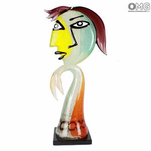 379 ORIGINALMURANOGLASS Скульптура Женщина - по мотивам Пикассо -автор Alessandro Barbaro - муранское стекло OMG 25 см