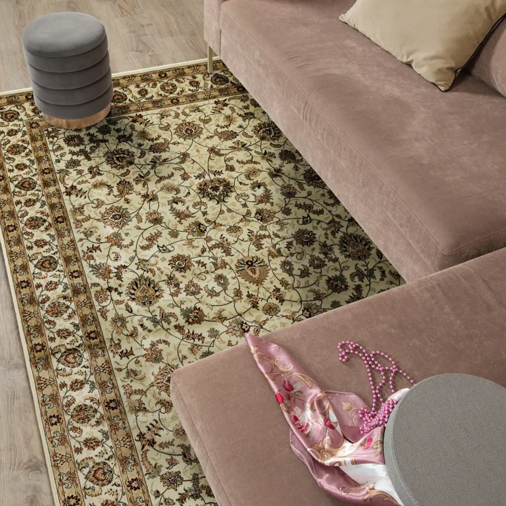 DEVOS-CABY Ковер Isphahan: кремовая вискоза для уютного интерьера 89375840 STLM-1366196