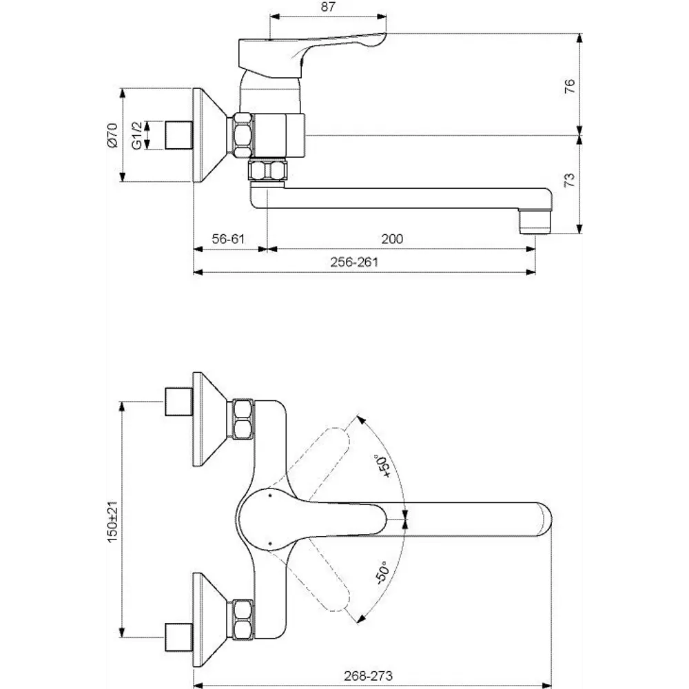 Смеситель для кухни Ideal Standard Alpha настенный цвет хром STLM-2114312 - Вид №5