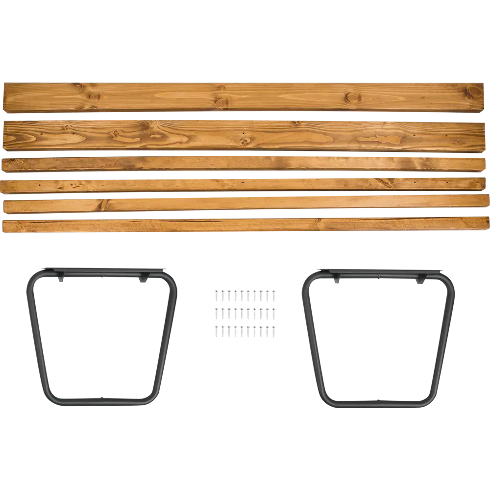 Скамья садовая City Life 150х37х45 см металл/дерево коричневая Santreyd STLM-2182554 - Вид №2