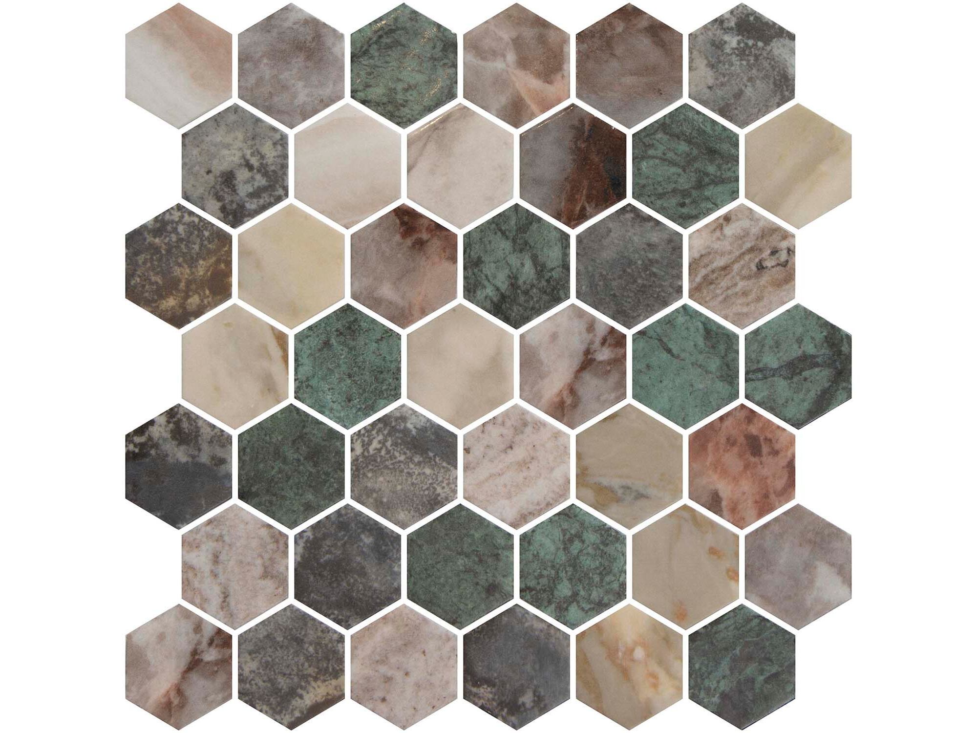 Переработанная стеклянная мозаика Onix Высококлассный мрамор Hex XL ARCH-00145865