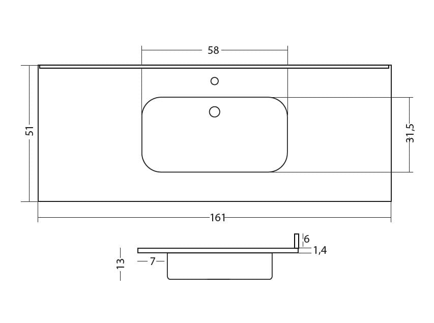 Встраиваемый умывальник из смолы Gaia Mobili Complements ARCH-00028734 - Вид №6