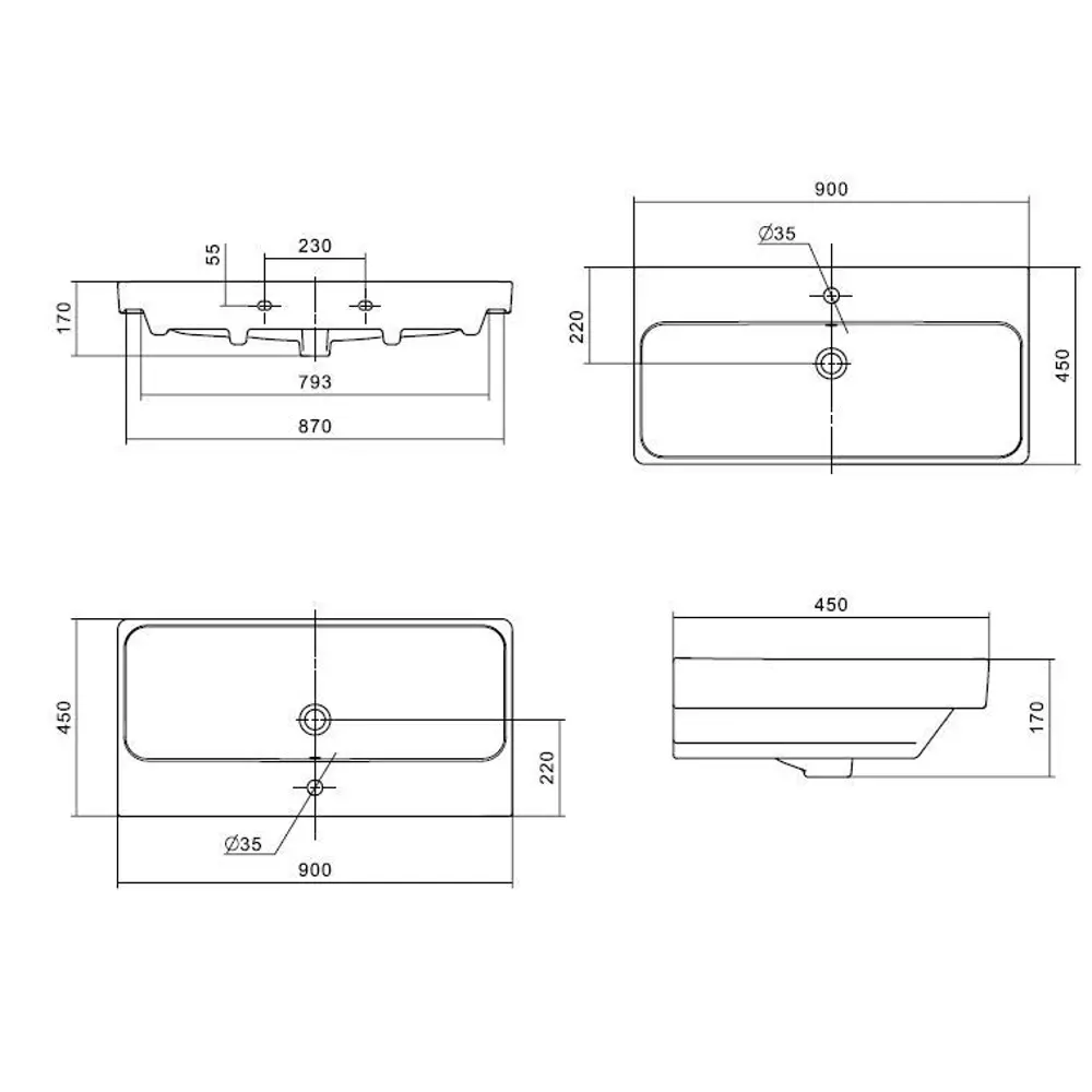 Раковина Santek Адриана 1WH501629 90x45 см STLM-2151990 - Вид №4