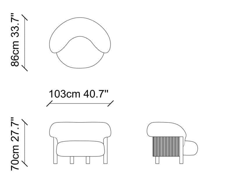 Тканевое кресло с подлокотниками NDESIGN Ezora ARCH-00070764 - Вид №3