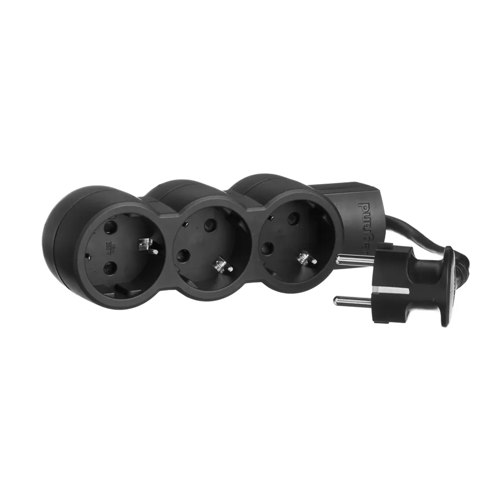 Удлинитель с розеткой Legrand с заземлением цвет черный STLM-2050542 - Вид №1