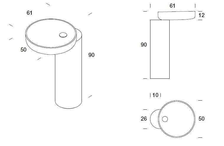 Круглый отдельно стоящий умывальник Rexa O_O ARCH-00058615 - Вид №8