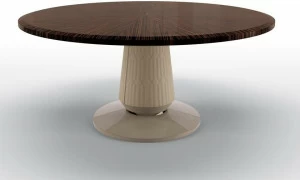BRUNO ZAMPA Круглый стол из черного дерева и подставка, обтянутая кожей Omega 205a