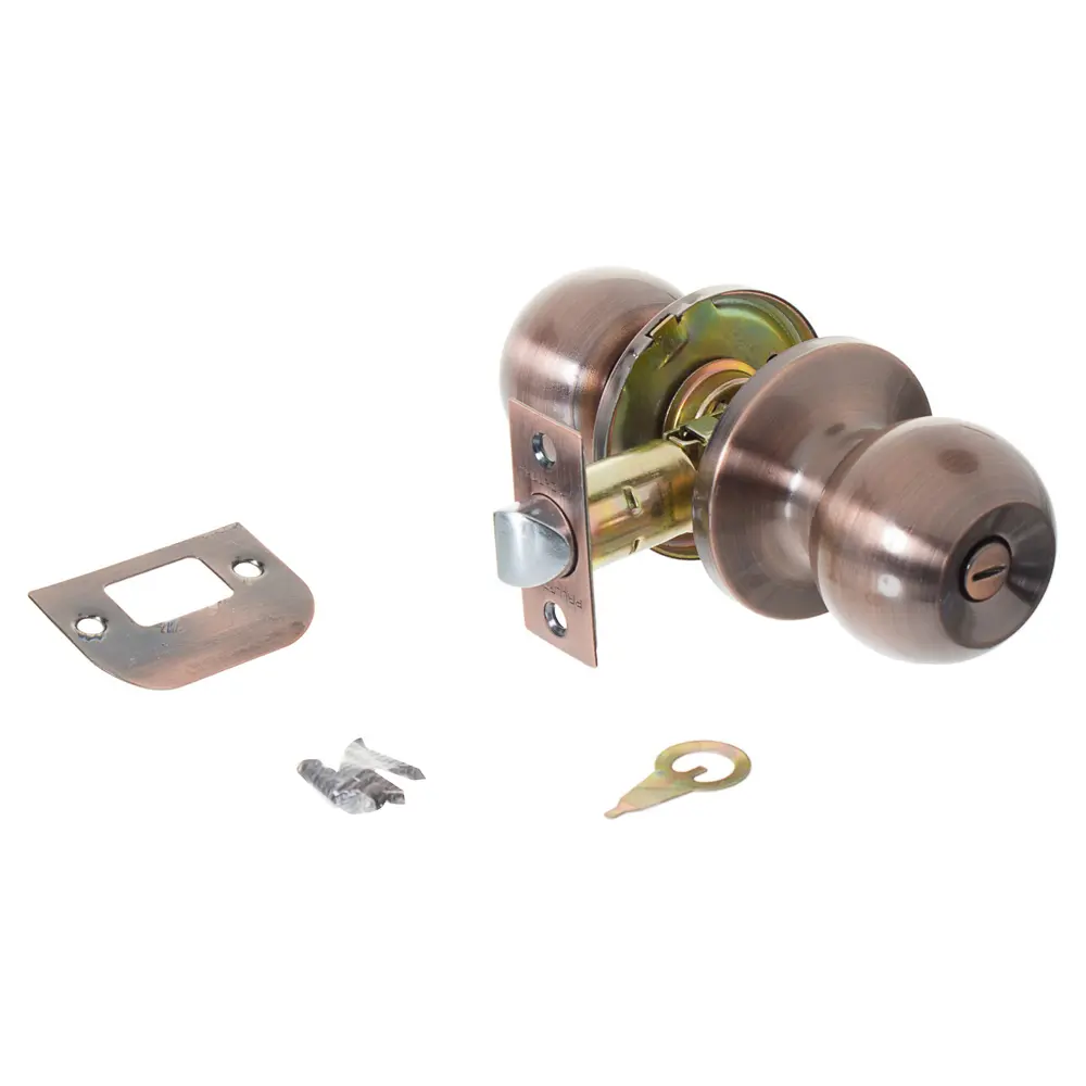 Ручка-кноб 607 AС BK AC, с фиксатором, цвет античная медь PALLADIUM STLM-2109648 - Вид №1