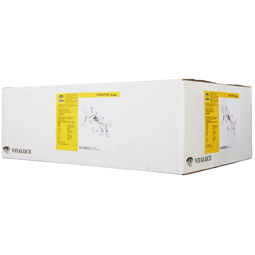 Люстра потолочная Vitaluce Eva 6 ламп 18м² Е14 цвет бежевый 16532378 STLM-2120017  - Вид №8