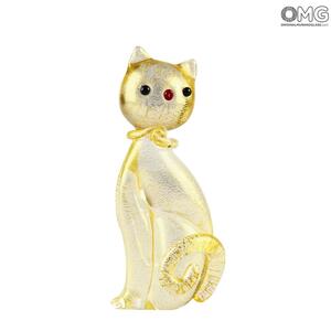 2488 ORIGINALMURANOGLASS Фигурка Золотой кот - муранское стекло - Original Murano Glass OMG  см