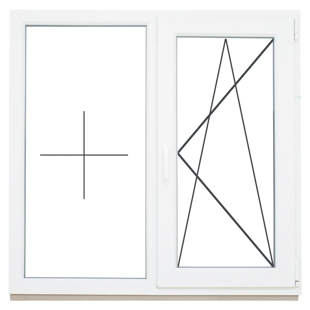 Окно пластиковое ПВХ Deceuninck двустворчатое 1440x1160 мм (ВxШ) двуxкамерный стеклопакет белый/белый STLM-2091144