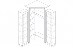 Шкаф угловой (корпус, малые бок.двери в комплекте) Венето Кураж