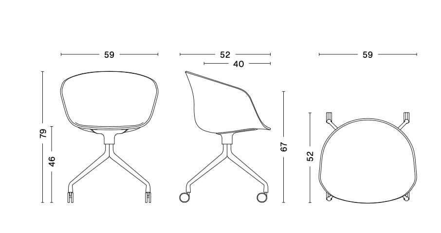 Вращающееся кресло с подлокотниками Hay About a Chair ARCH-00066050 - Вид №4