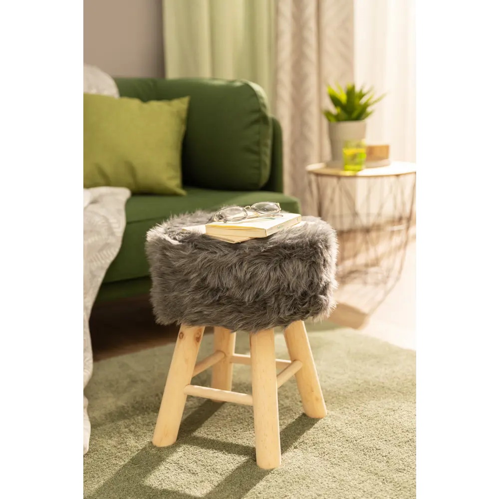 Табурет круглый Atmosphera 140057C ø29.5 h41.5 см, цвет серый STLM-2062369 - Вид №2