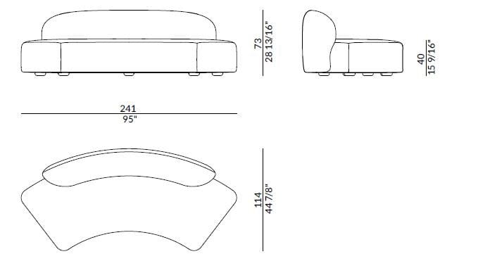 Изогнутый диван из ткани Paolo Castelli вечером ARCH-00035940 - Вид №3