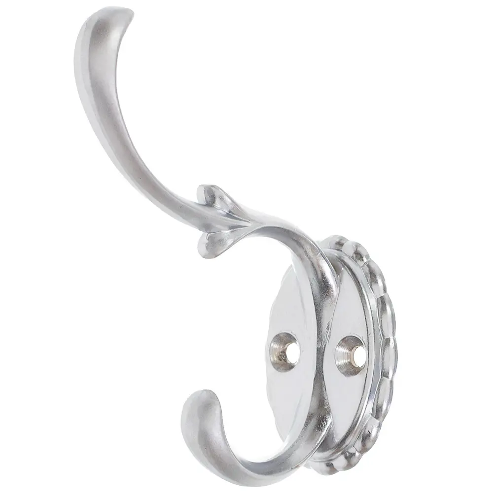 Крючок максимальная нагрузка 10 кг 80 мм сталь крепление на саморезы цвет матовый хром Santreyd STLM-2100831