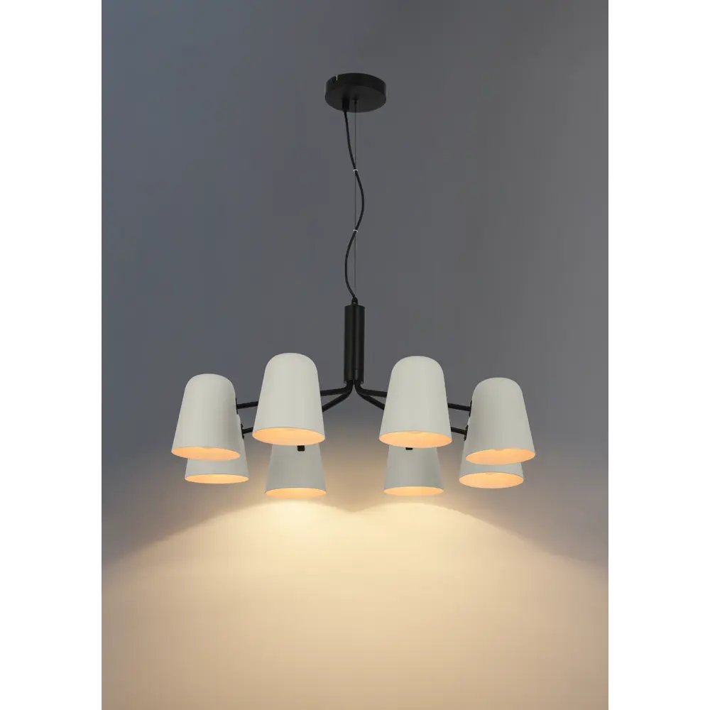 Люстра подвесная Talica 8 ламп 24 м² цвет черный/белый KREAFORTA STLM-2028040