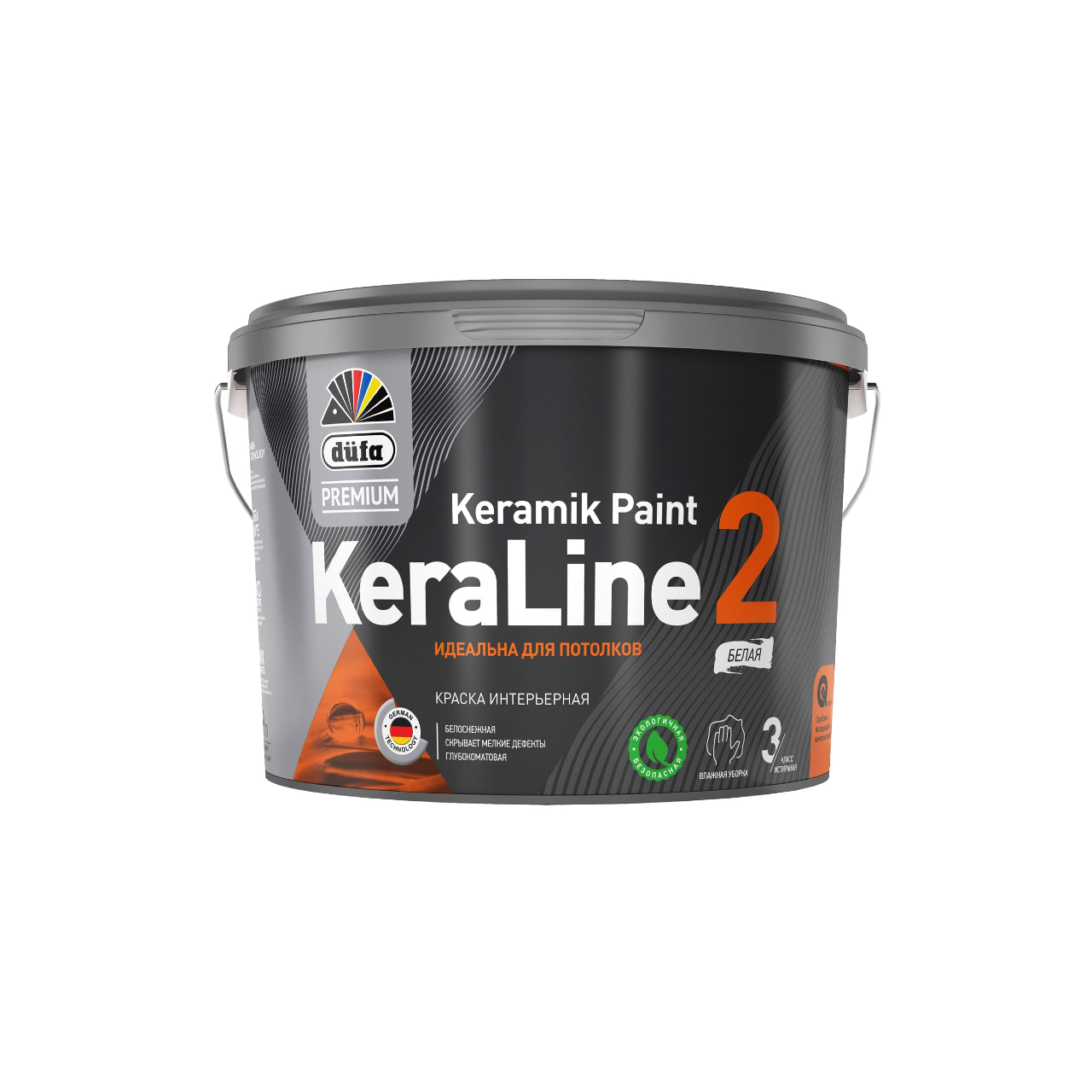90190631 Краска для потолков Premium KeraLine Keramik Paint 2 глубокоматовая белая база 1 9 л STLM-0126778 DUFA