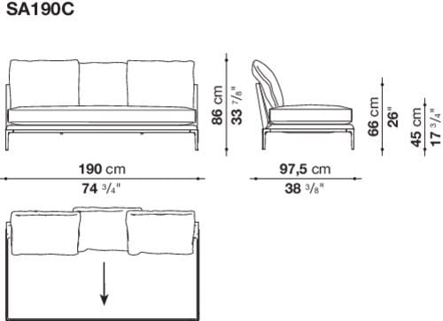 Угловой диван из ткани B&B Italia Атолл ARCH-00091854 - Вид №4