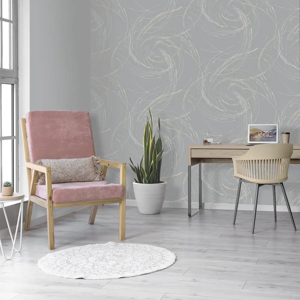 Флизелиновые обои Grandecolife серые с эффектом штукатурки 89424234 STLM-1565069 - Вид №3