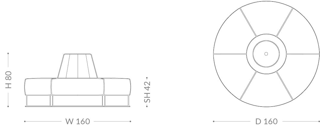 Бархатная изогнутая мягкая скамья со спинкой BRUNO ZAMPA BLANCA ARCH-00073475 - Вид №2