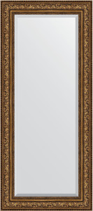BY 3583 Зеркало с фацетом в багетной раме - виньетка состаренная бронза 109 mm EVOFORM Exclusive