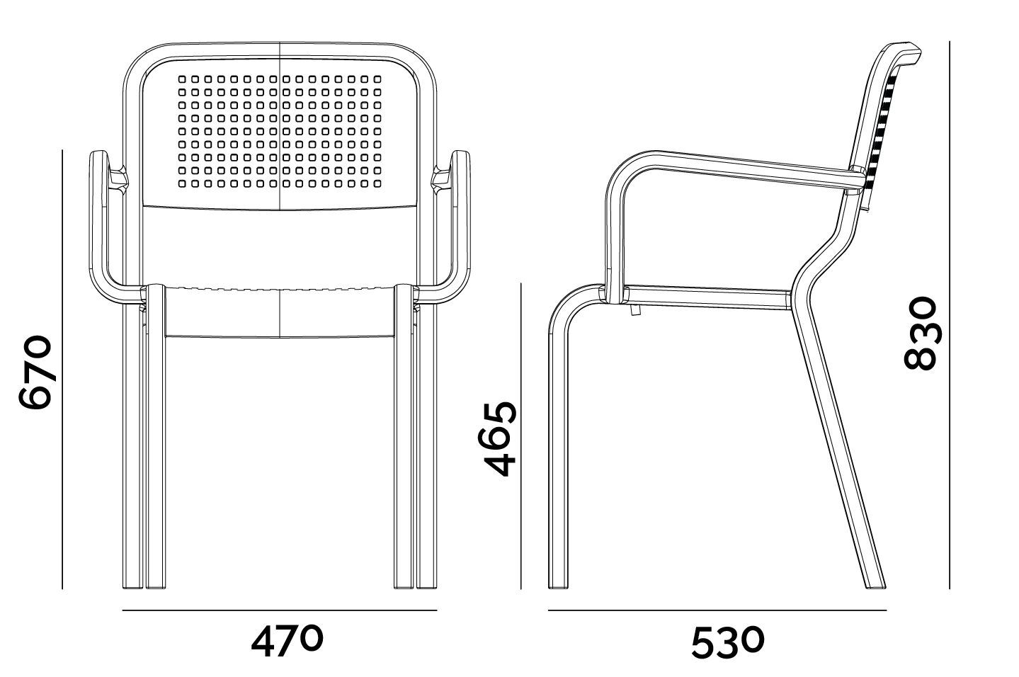 Стул из переработанного инженерного пластика с подлокотниками PF Stile ON THE ROAD CB ARCH-00105591 - Вид №13