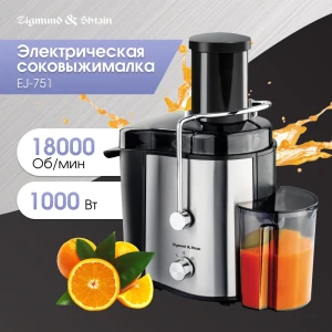 91410434 Соковыжималка электрическая Zigmund & shtain EJ-751 1000 Вт цвет стальной STLM-1353355