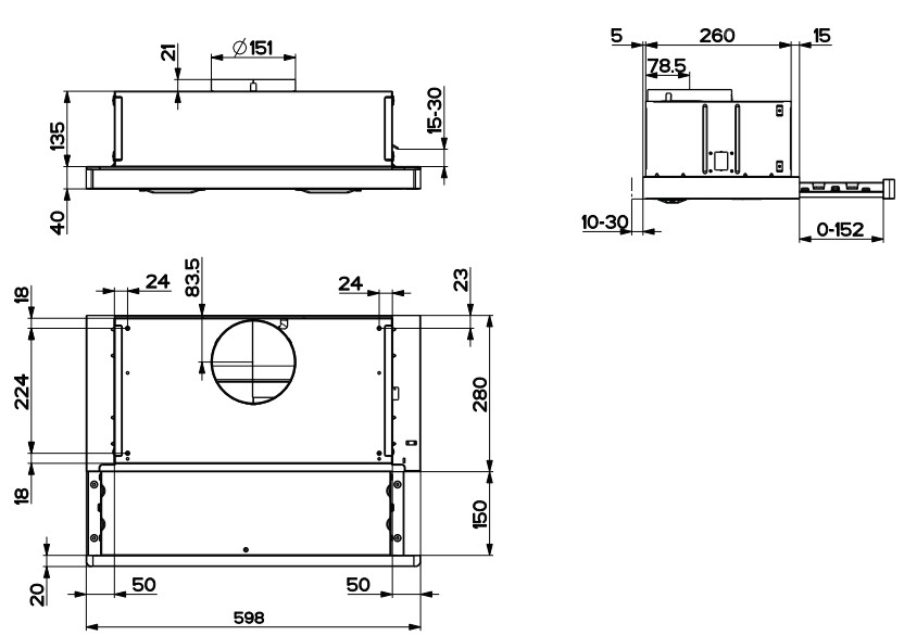 9006753 Вытяжка телескопическая Hotpoint HPTF 62HS BL черный/черный STDN-0109050 - Вид №5