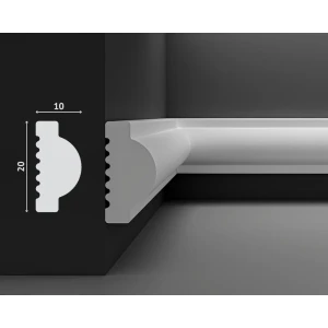 Декоративный настенный молдинг Decostar PolyStyle SG-20/10 полистирол (XPS) белый 2000x20x10 мм