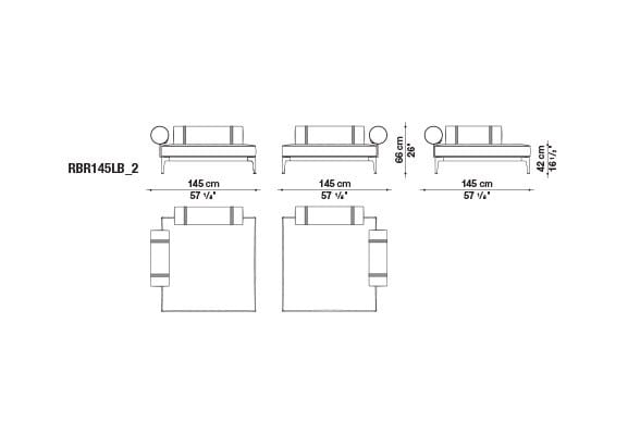 2-местный тканевый садовый диван B&B Italia Outdoor смородина ARCH-00005797 - Вид №8