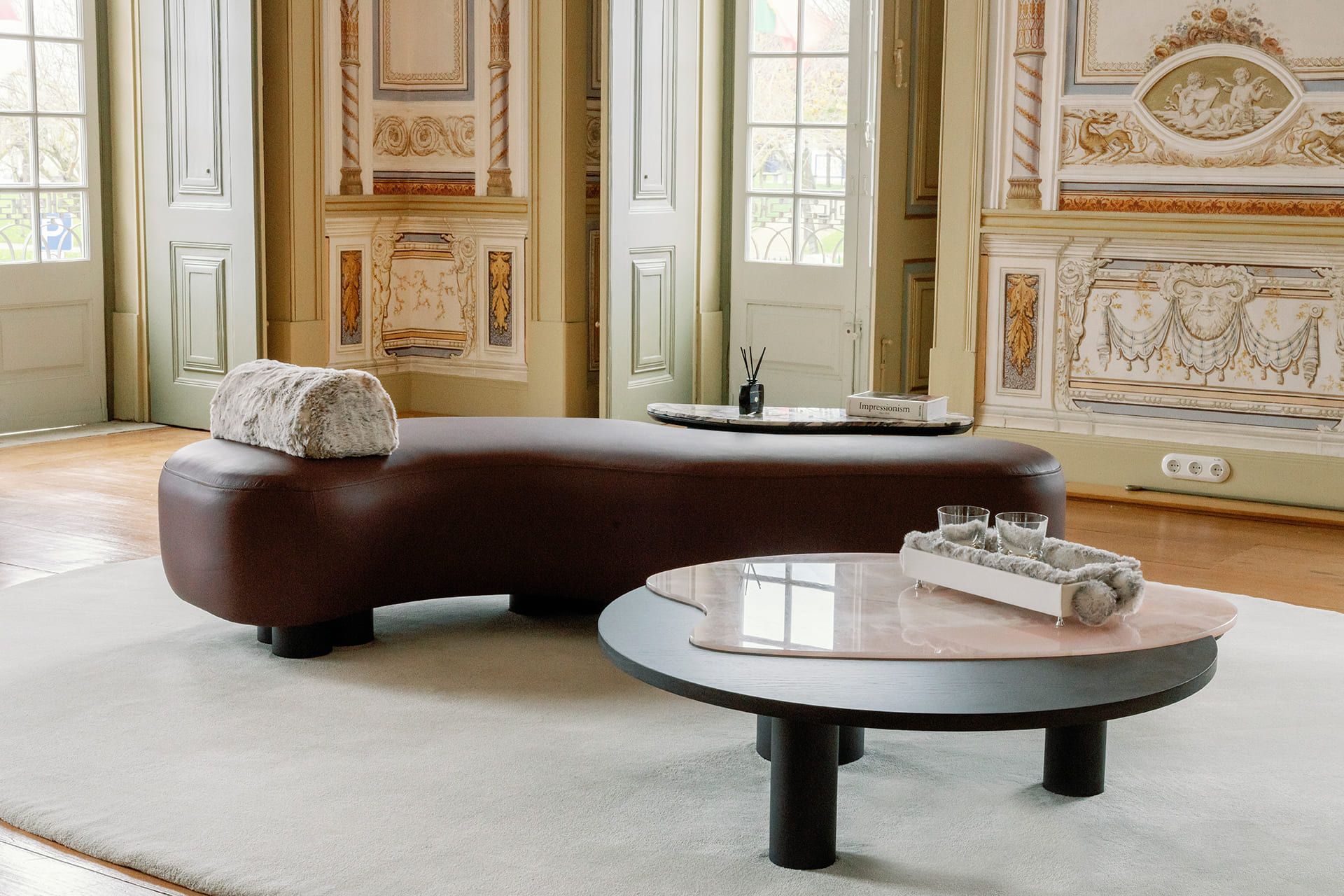 Низкий журнальный столик из розового дуба и оникса Greenapple Bordeira ARCH-00137160 - Вид №10