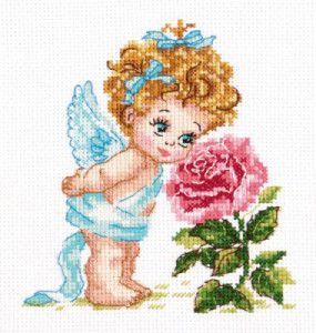 035-09 Ангел нашего счастья Набор для вышивания Чудесная Игла 12 х 14 см Чудесная игла