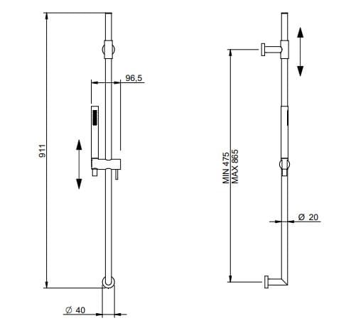 Набор для душа из латуни с ручным душем Rubinetterie Treemme Ran ARCH-00037570 - Вид №4