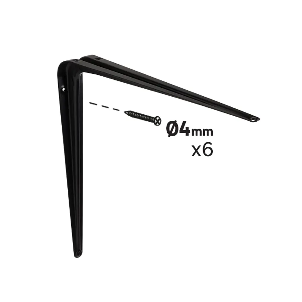 Утилитарный кронштейн Normo 35x40 см нагрузка до 25 кг цвет черный 89438043 STLM-2128343 Santreyd  - Вид №4