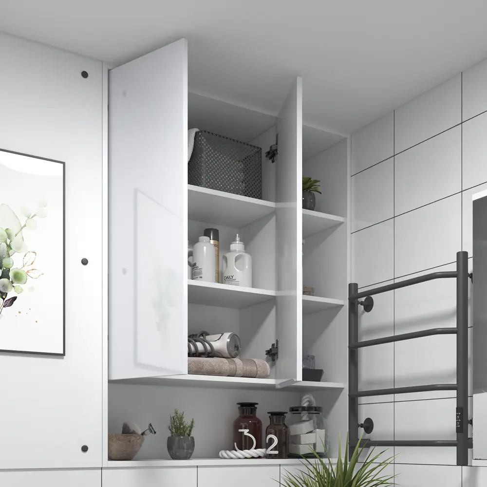 Шкаф для ванной комнаты без зеркала подвесной Vigo Milk 89.5x116x30 см цвет белый STLM-2063565 - Вид №8