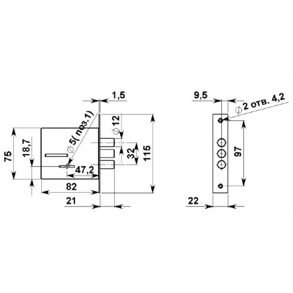 Замок врезной Гарант-Эконом-3М, цвет коричневый 17174701 STLM-2044264 ГЕРИОН  - Вид №4