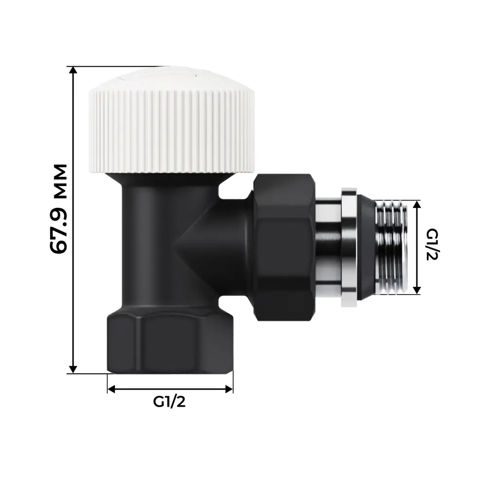 Термостатический комплект для радиатора угловой Royal Thermo 1/2" латунь цвет черный STLM-2065415 - Вид №4