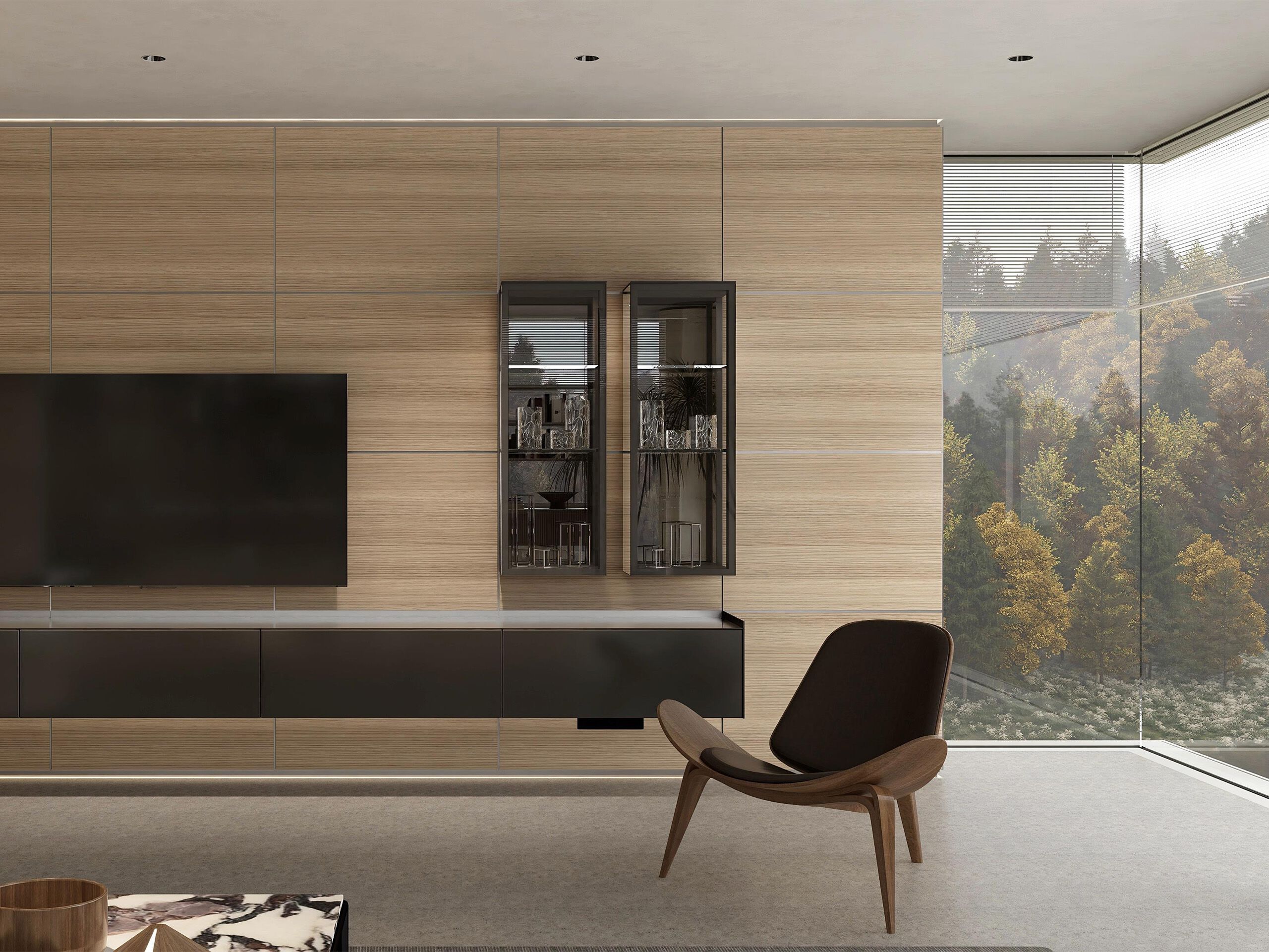 Оборудованная стена с подставкой для телевизора MaxForm профиль ARCH-00061658