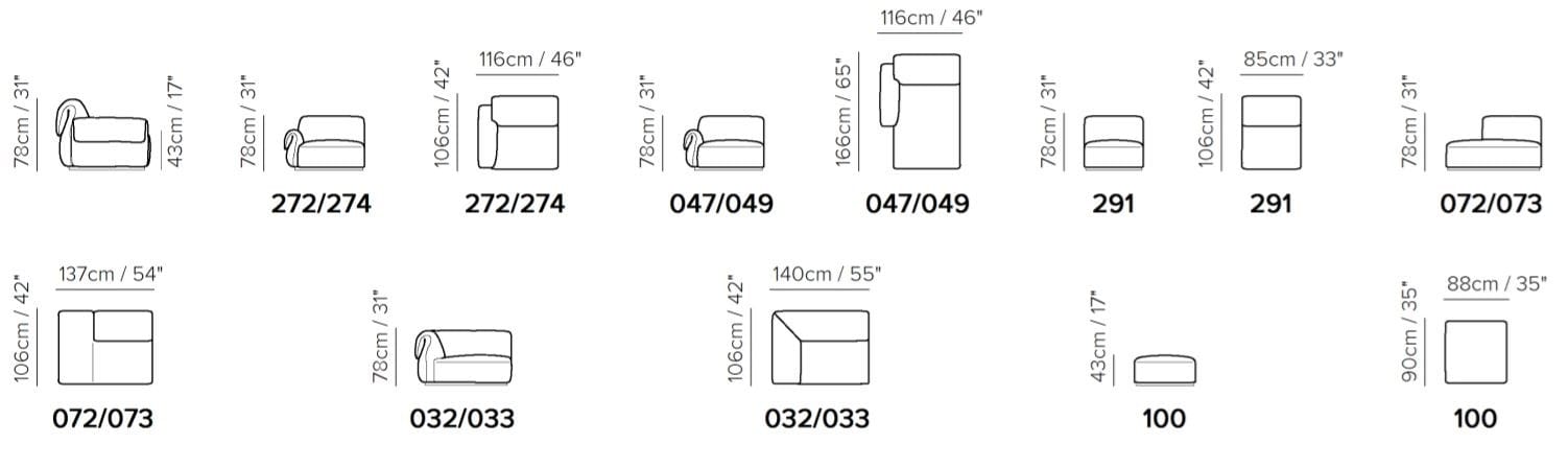 3-местный тканевый диван Natuzzi Italia Icon ARCH-00052649 - Вид №2