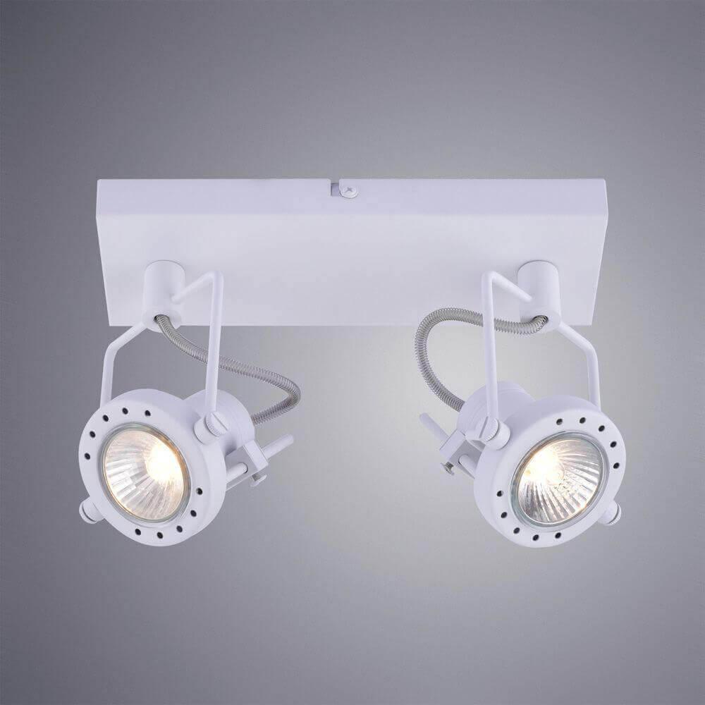 Спот потолочный галогеновый на 2 лампы белый Costruttore A4300AP-2WH ARTE LAMP COSTRUTTORE WHITE 00-3926421 Белый  - Вид №1